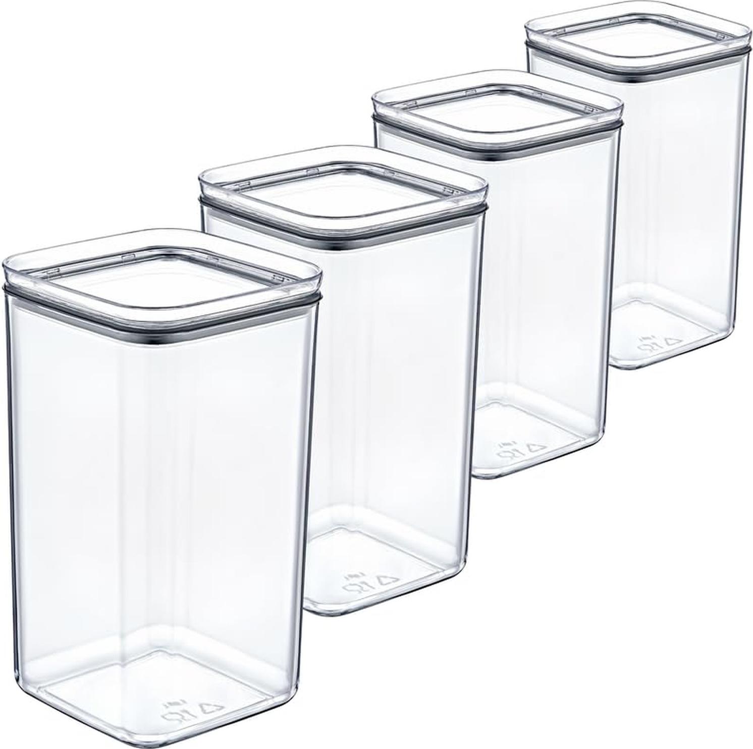 Centi Vorratsdosen Set mit Deckel, luftdicht, stapelbar, 4er Set für Küche, 1,5L 2F32398