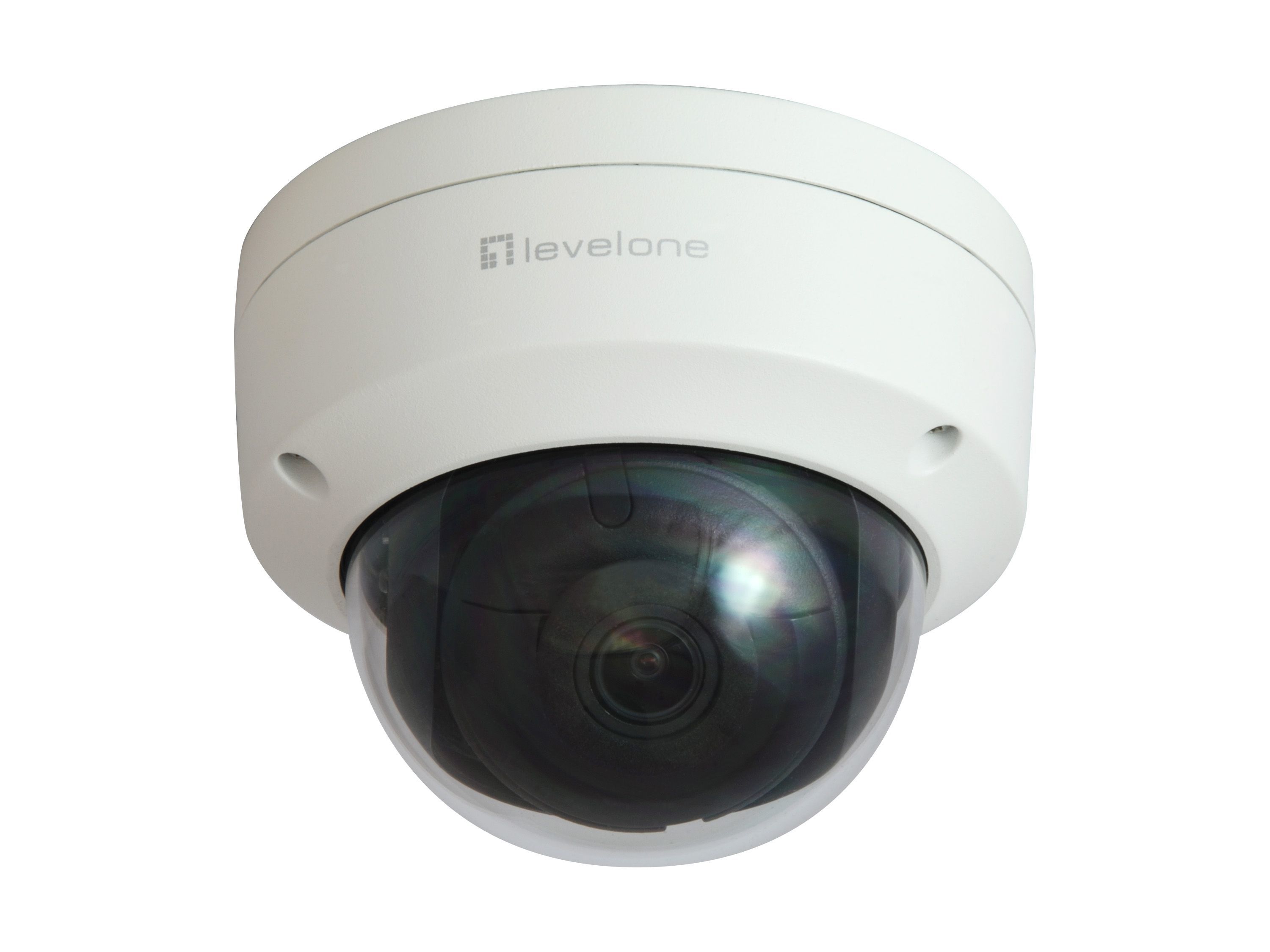 LevelOne GEMINI Pevná kopulovitá IP sieťová kamera, 4 megapixely, H.265, 802.3af PoE, IR LED, vnútorná / vonkajšia