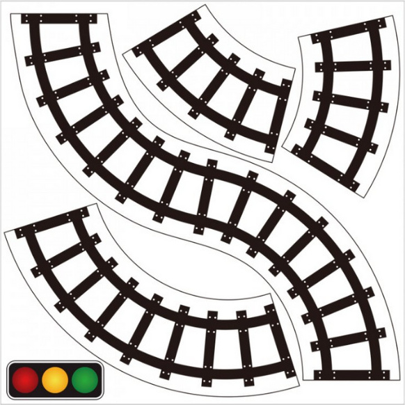 Mideer Aufkleber Eisenbahnkurven 4 Teile MD4027