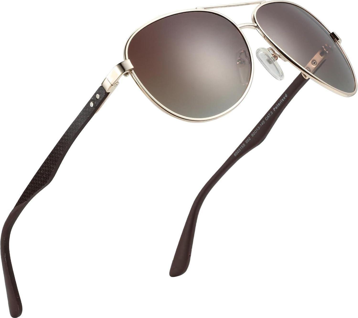 Sonstige ZENOTTIC Polarisierte Retro Pilotenbrille UV400 Metall Rahmen Sport Sonnenbrille