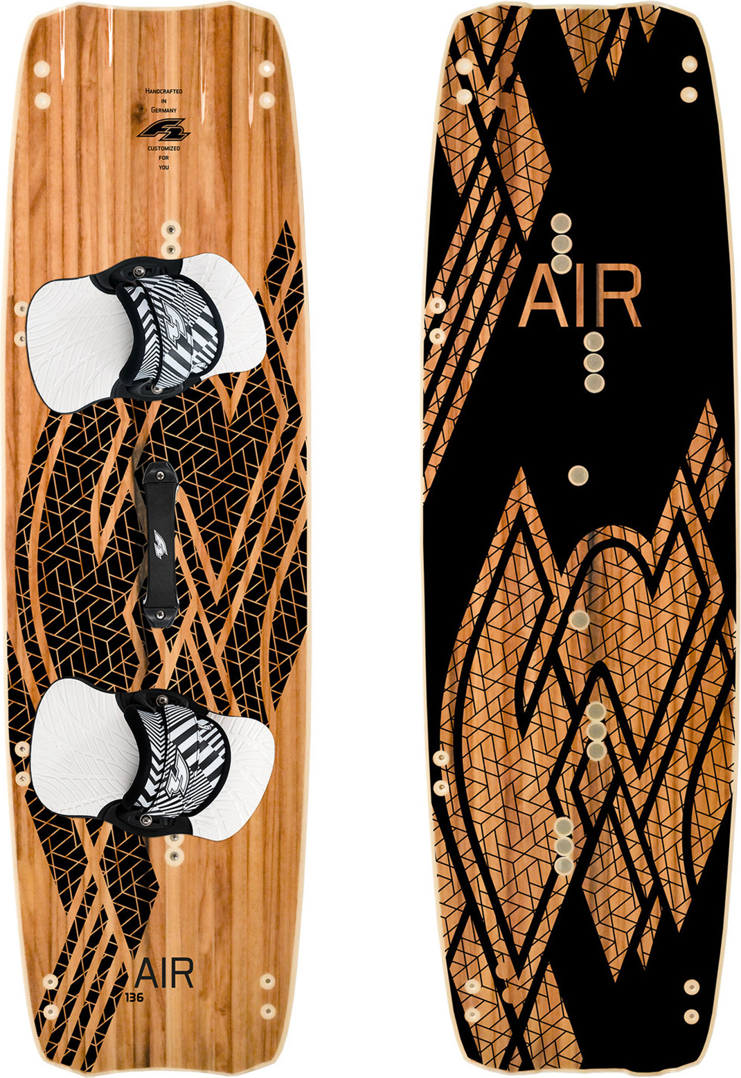 F2 Kiteboard Air Wood Icon Kitesurf Board 136cm Schwarz 2025