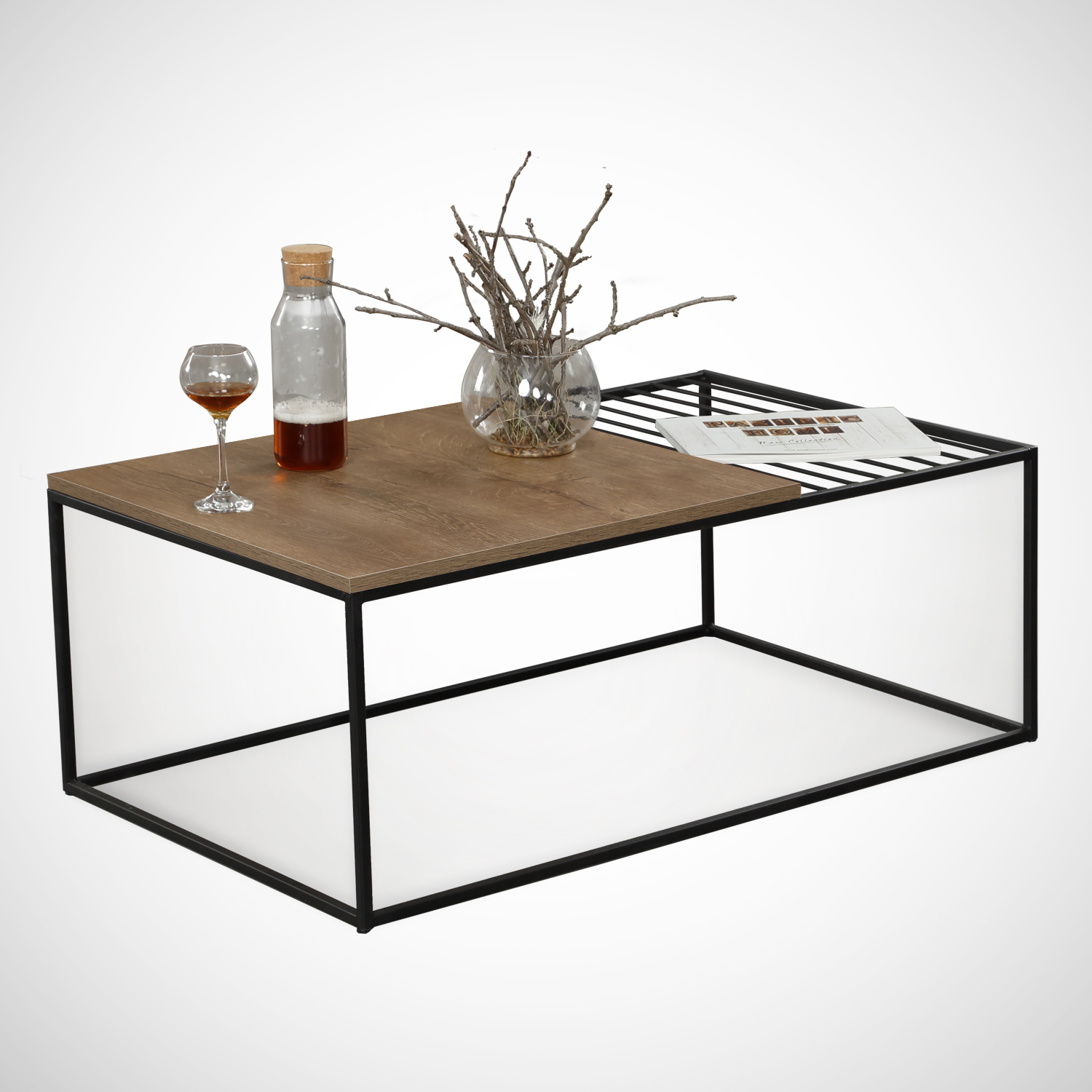 Skye Decor, Zinus - Caucasian, Oak, Couchtisch, Kaukasische Eiche, 100 % MELAMINBESCHICHTETE SPANPLATTEN, 95 x 55 x 43 cm 801CMY2841