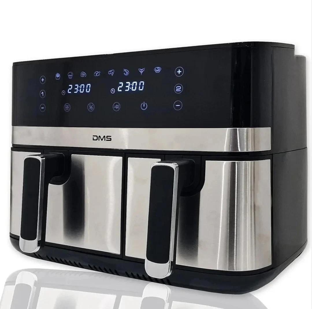 DMS® DMS Heißluftfritteuse HF-10E 10Liter, Friteuse, Doppelkammer Friteuse