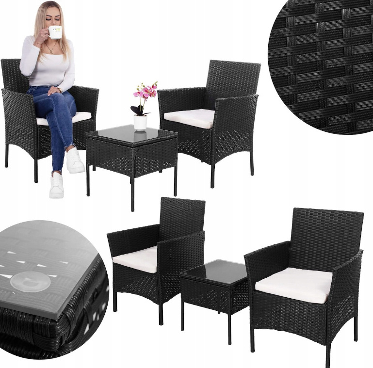 Sada Záhradného Nábytku, Stolová Súprava, Technorattanové Stoličky Na Terasu, Balkón