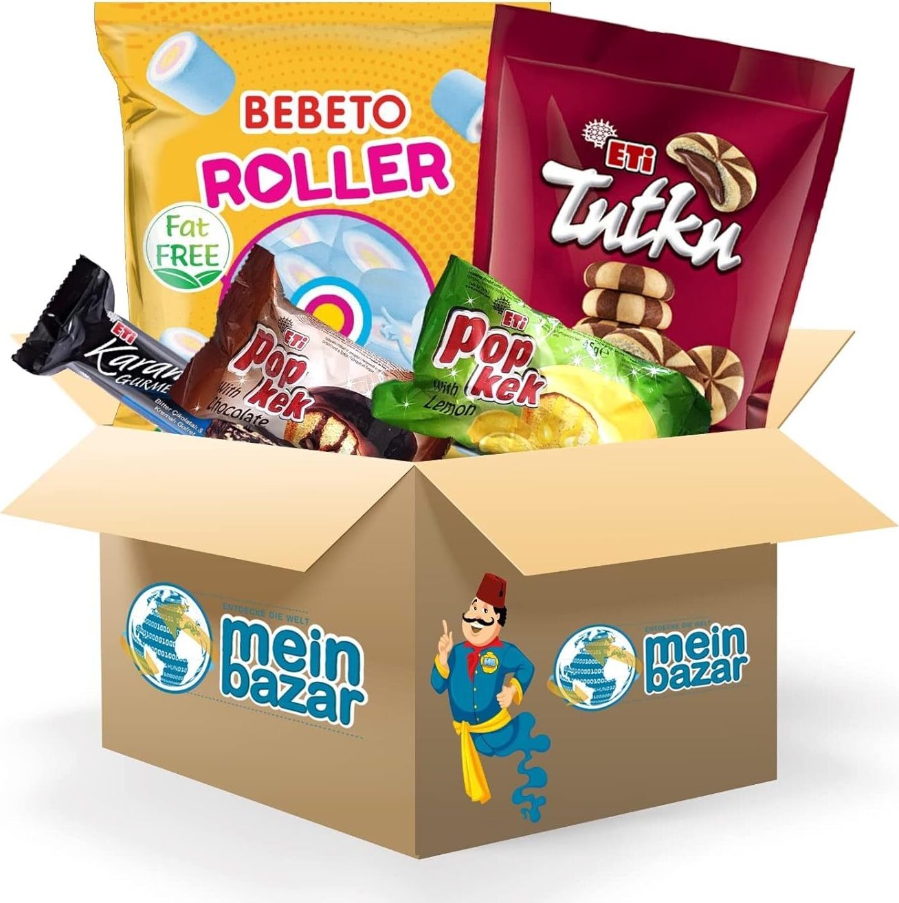 Meinbazar Türkische Süßigkeiten Geschenkidee Box - Süßigkeiten Set M - 5 Teile - Mix Party Box - Halal Produkte - Candy Box
