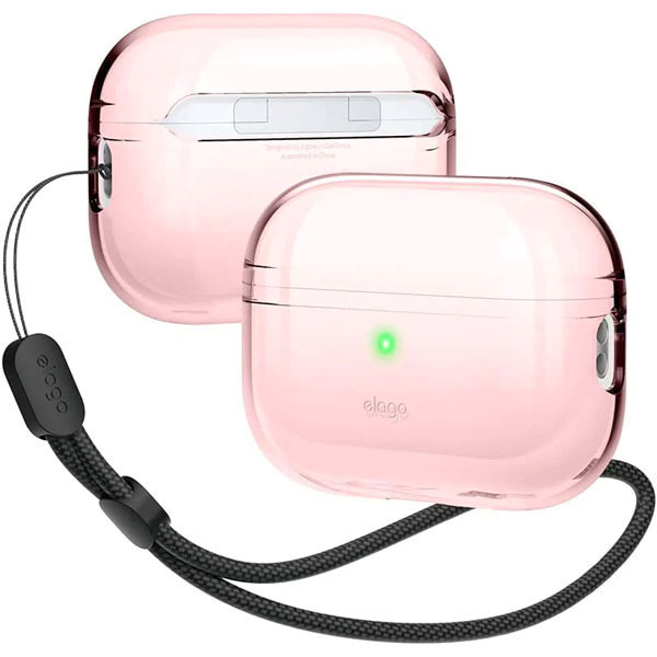 Elago Clear Case mit Nylonband für AirPods Pro 2 Lovely Pink