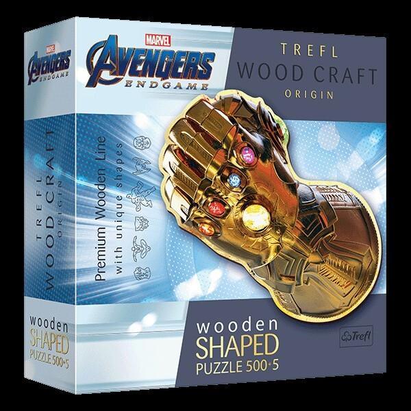 Puzzle Trefl 500 + 5 Teile Holzpuzzle Marvel Avengers Thanos Infinity Handschuh 20174