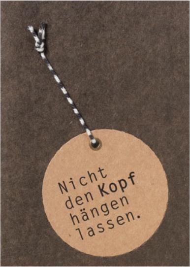 räder Anhängerkarte "Nicht den Kopf hängen lassen"