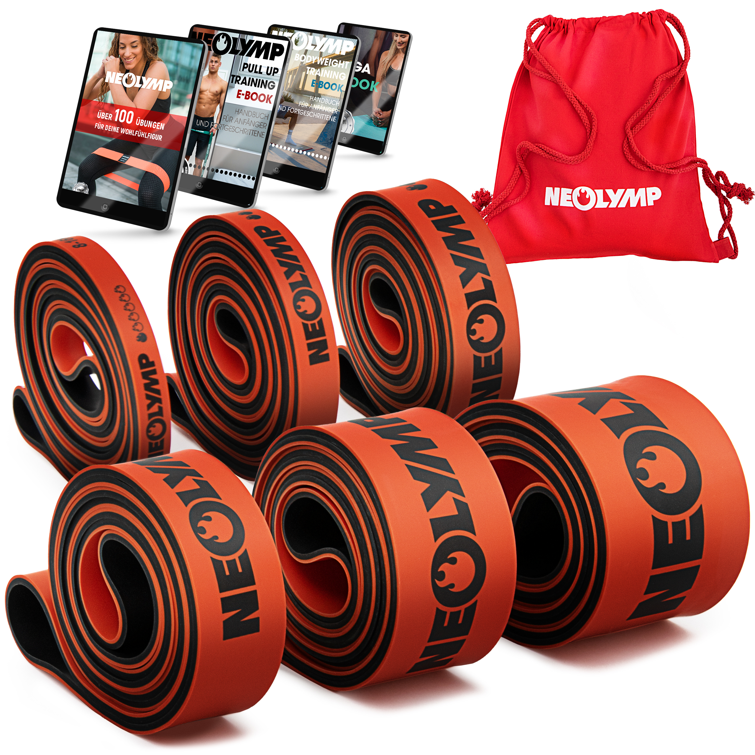 Rot X-Heavy NEOLYMP Premium Pull Up FitnessbänderPerfekt für 