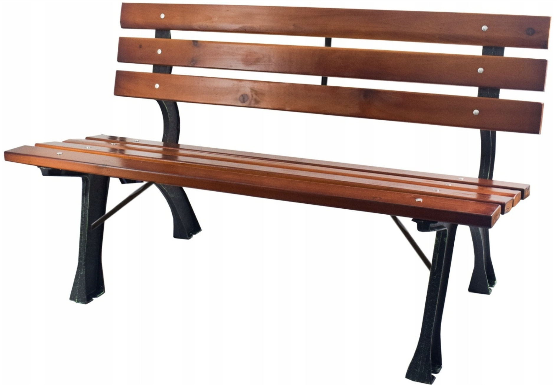 Sonstige Gartenbank Parkbank Gartenmöbel Holzbank 118x52cm Metall Holz Garten Bank Sitzbank Möbel Braun