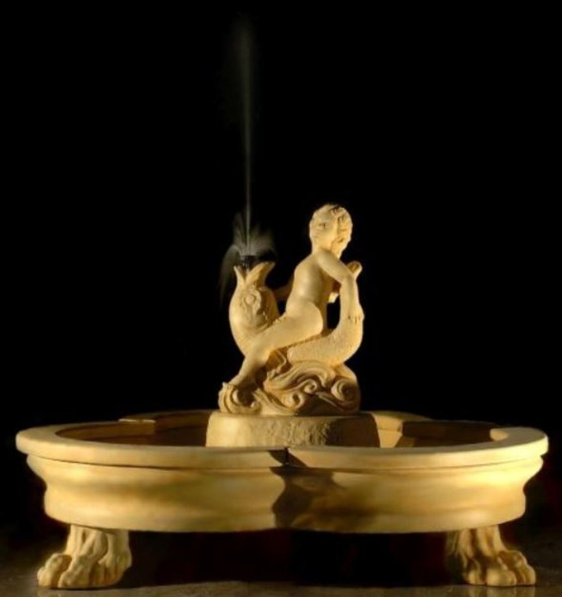 Casa Padrino Barock Gartenbrunnen / Springbrunnen Ø 185 x H. 130 cm - Prunkvoller Brunnen im Barockstil