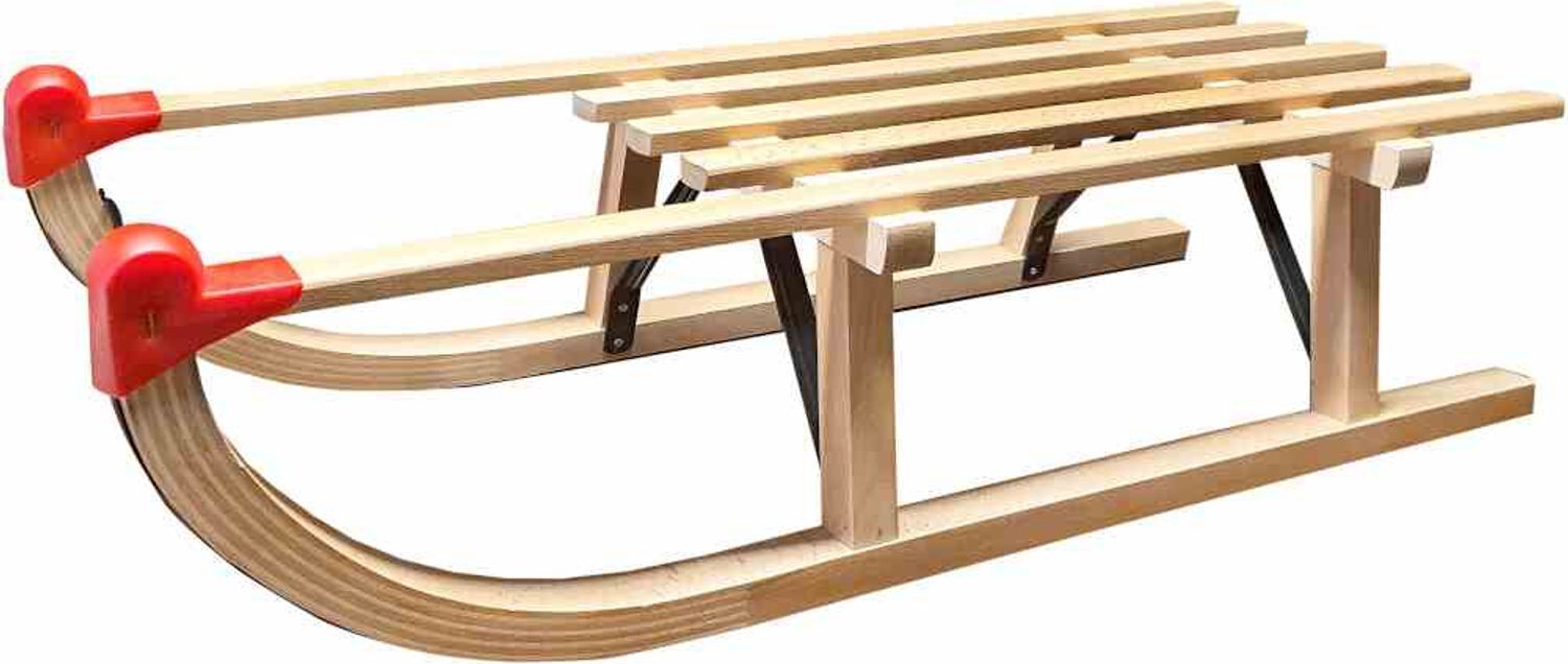 Buri Holzschlitten Davos 90cm Traditionell Rodelschlitten Kinderschlitten Buchenholz 112768
