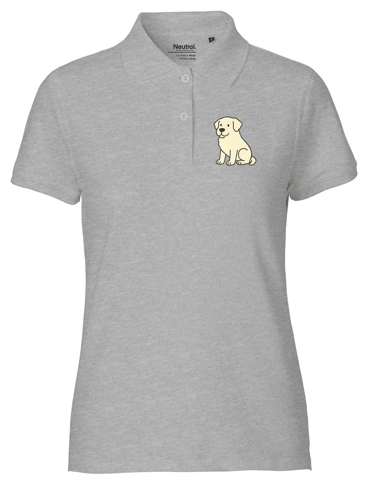 Hellweg Druckerei Huuraa Damen Polo Shirt Kuvasz Comic Kuvi XL Sport Grey Bio Baumwolle Fairtrade Poloshirt Geschenkidee 6652DP-XL-SGREY