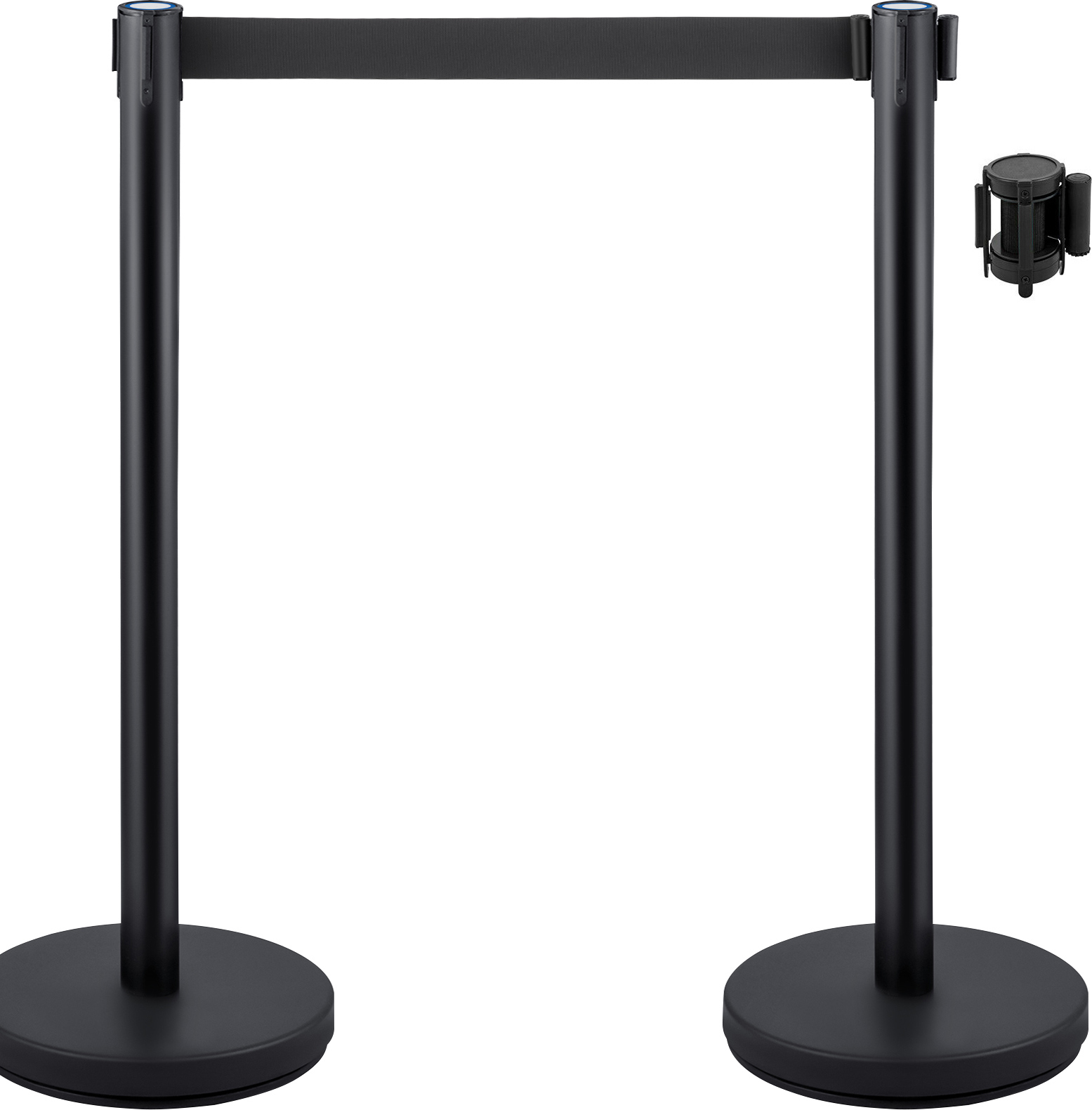 SucceBuy 6er-Pack Absperrpfosten zur Menschenmengenkontrolle, Absperrungen zur Menschenmengenkontrolle mit 3 Stück 6,5 Fuß langen einziehbaren Gurten. Einfach zu montieren.