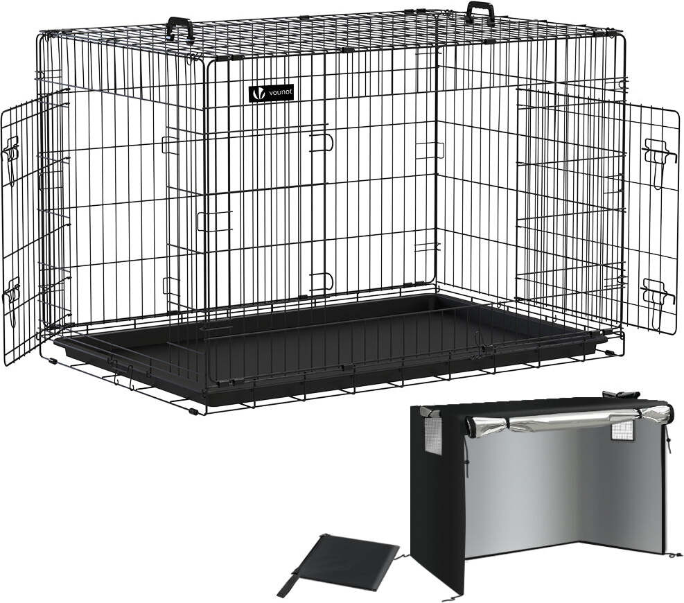 VOUNOT Dog Crate Portable Pet Crate Foldable Secure Puppy