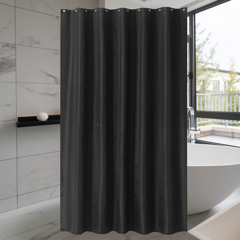 1pc einfarbiger Duschvorhang schwarz wasserdichtes Badezimmer Polyester Feuchtig 