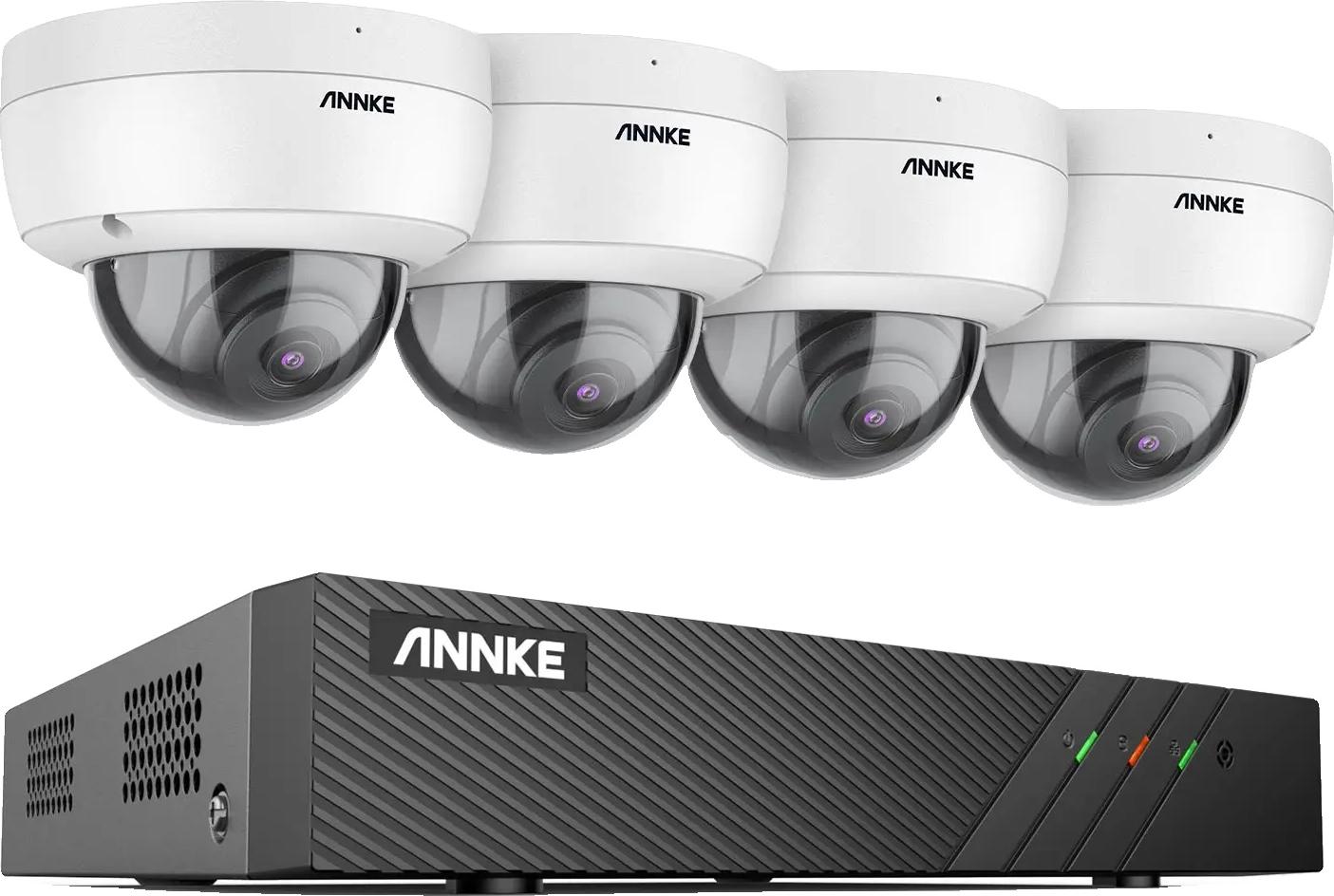 Bezpečnostný kamerový systém, rozlíšenie 5 MP, kompresia H265+, podpora 8 kanálov, 4CH dome kamera, žiadne