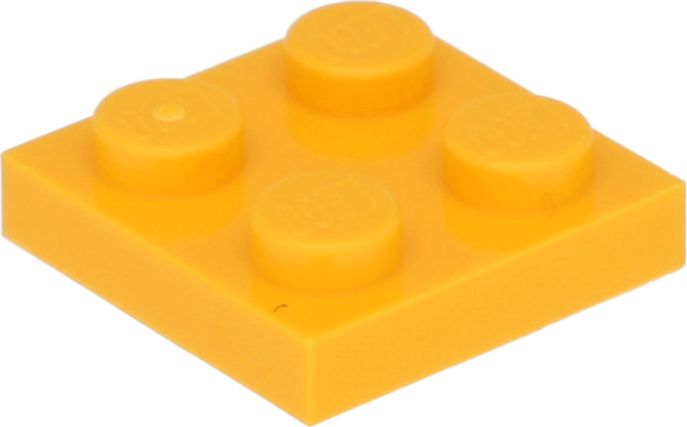 Lego® 2x2 dosky 3022 - 100 kusov Svetlá svetlooranžová