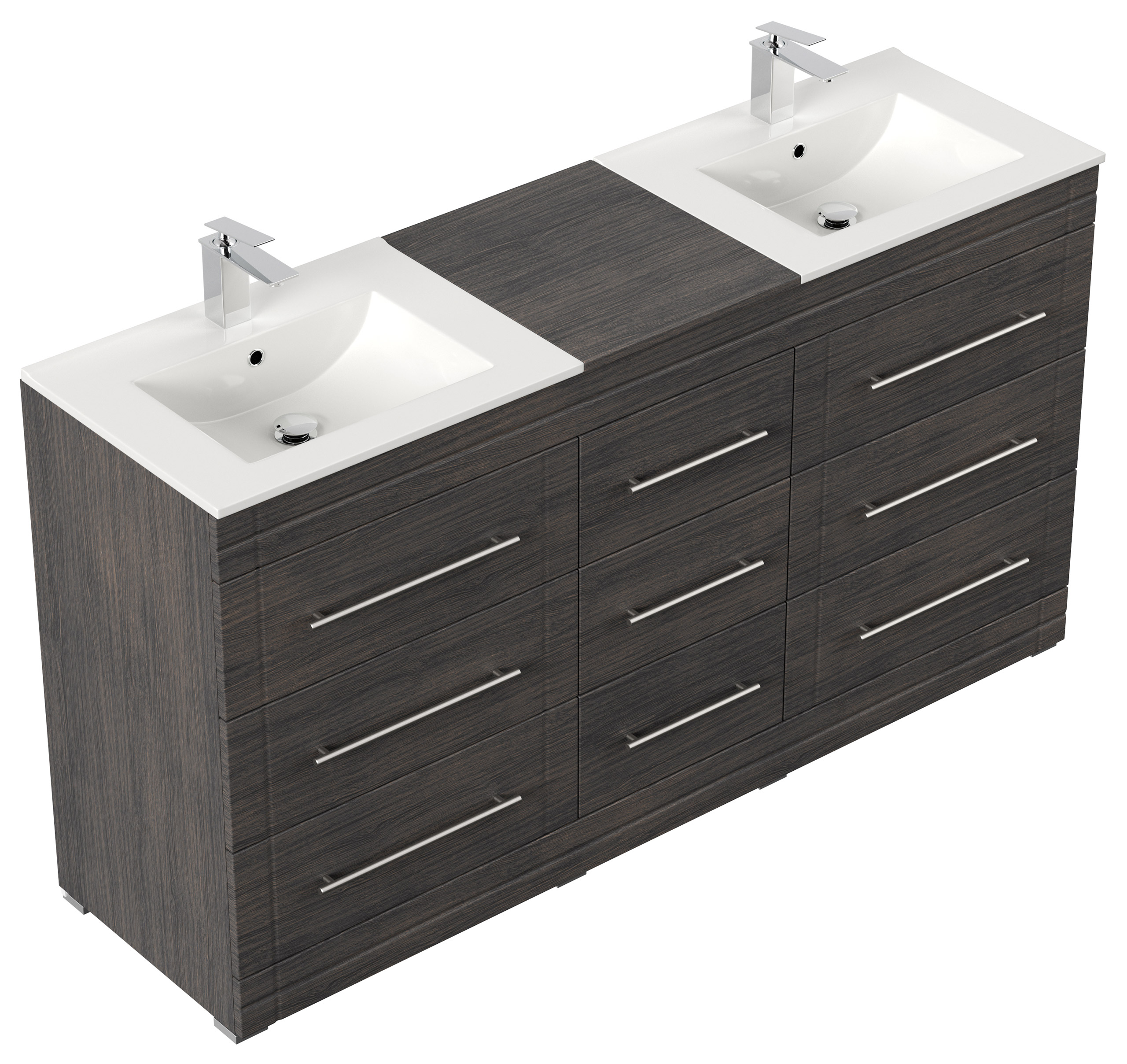 Stand Badmöbel Cosmo Modern SoftClose anthrazit gemasert : Anthrazit gemasert Varianten: Anthrazit gemasert