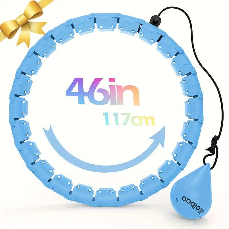 Gluecksshop UG Smart Hula Hoop Reifen zum Abnehmen Fitness XL mit 24 Gliedern BLAU
