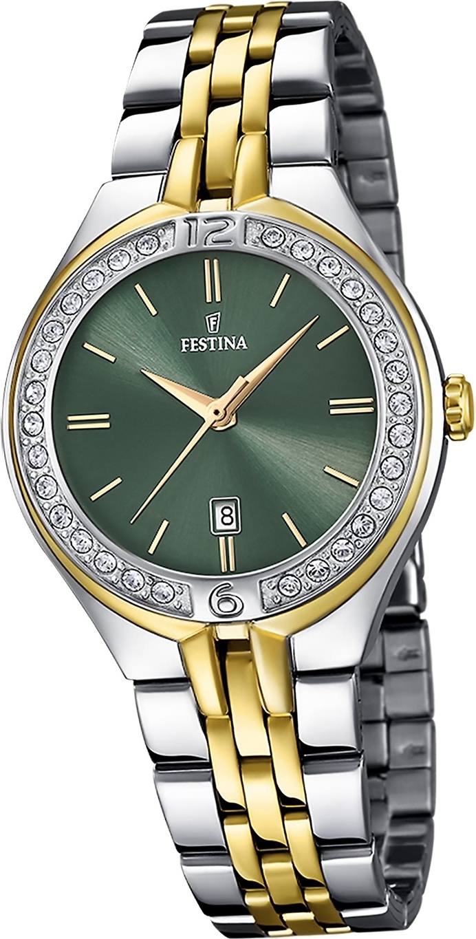 Dámske hodinky Festina z ušľachtilej ocele strieborné zlato Festina Mademoiselle náramkové hodinky D2UF16868/4
