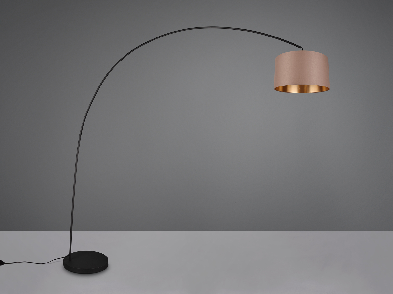 TRIO Bogenleuchte MANSUR Metall Schwarz, 210cm hoch 419200141