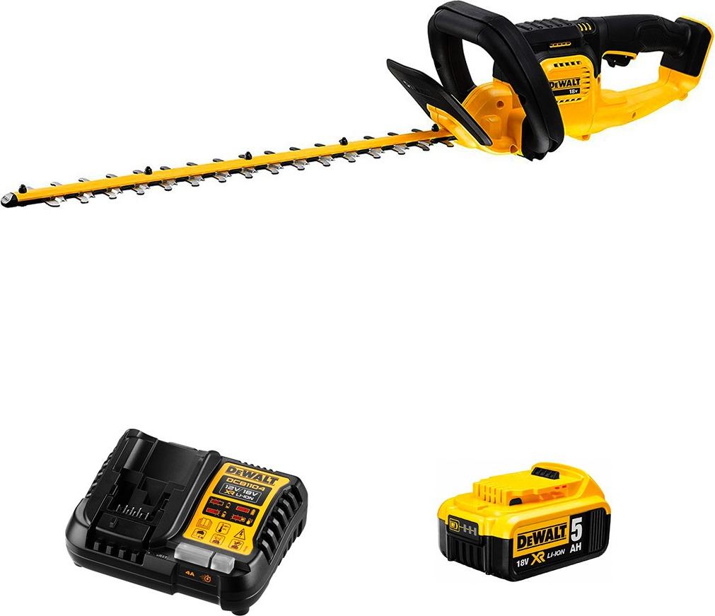 Heckenschere DeWALT DCMHT563P1 (1 x 5,0 Ah + DCB1104)