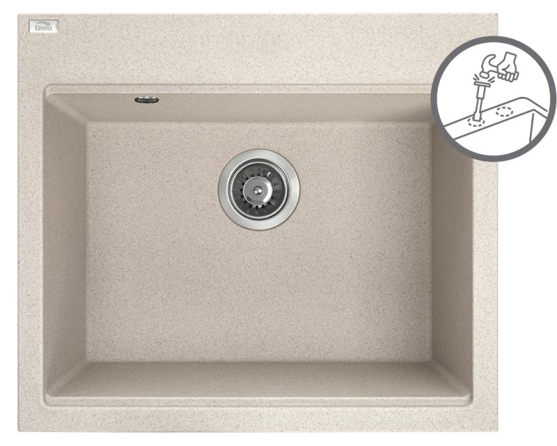 Laveo TAU SBT_410Y Einzelspüle 500 x 570 x 210, beige SBT 410Y