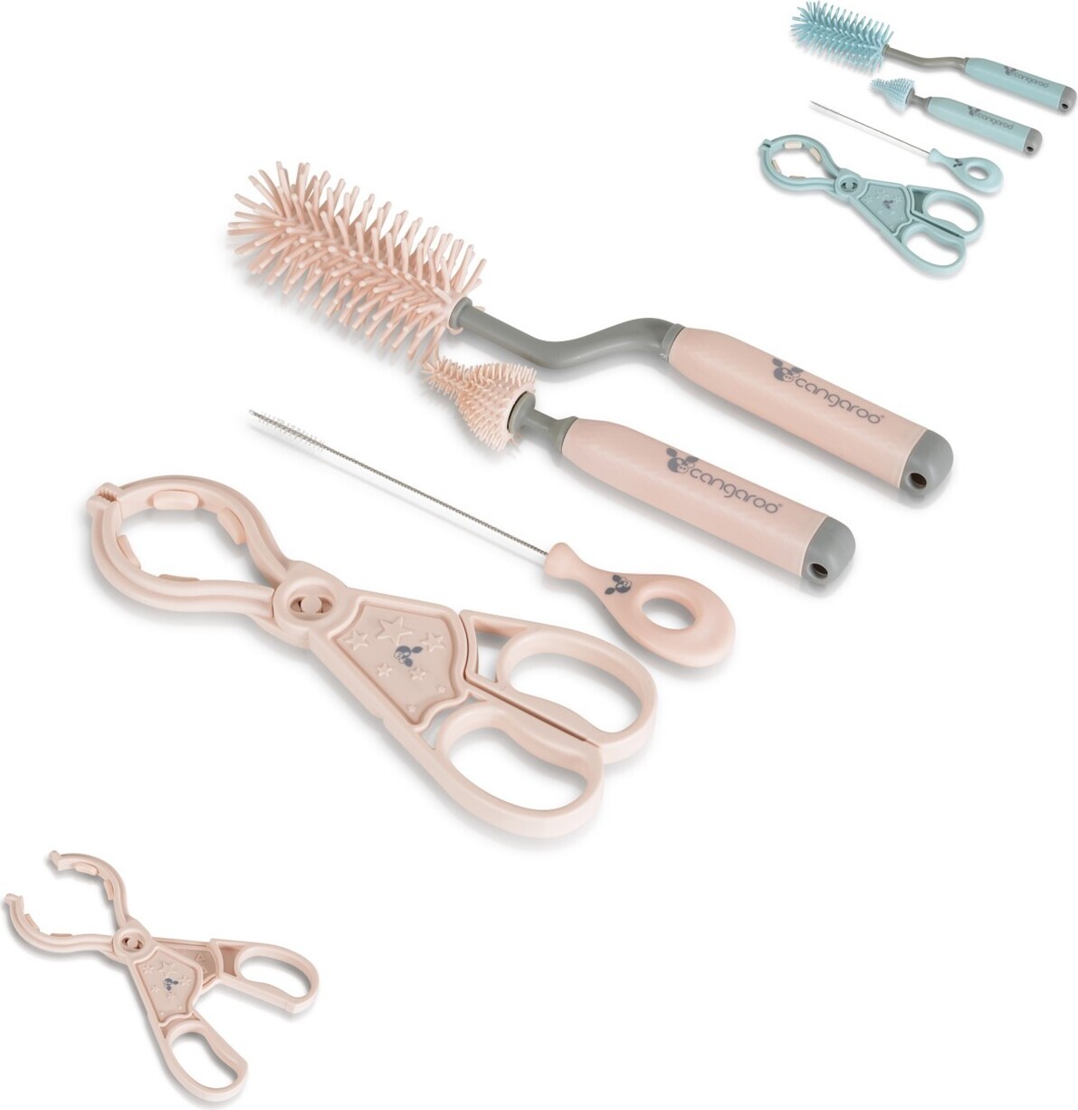 Cangaroo Babyflaschenreinigungsbrsten-Set 4-teilig, 2 Brsten, Strohhalmbrste rosa 110211