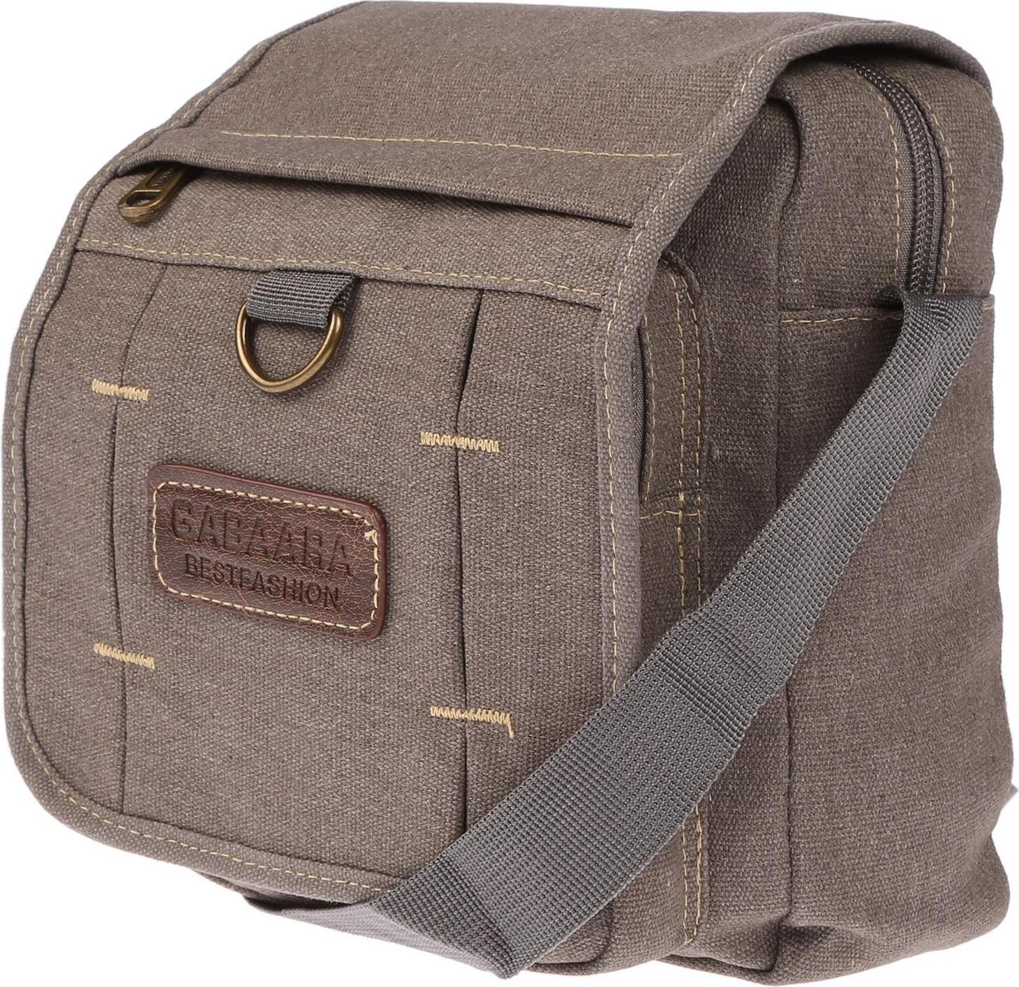 Markenlos Damen Herren Tasche Canvas Umhängetasche Schultertasche Crossover Bag Handtasche Grau