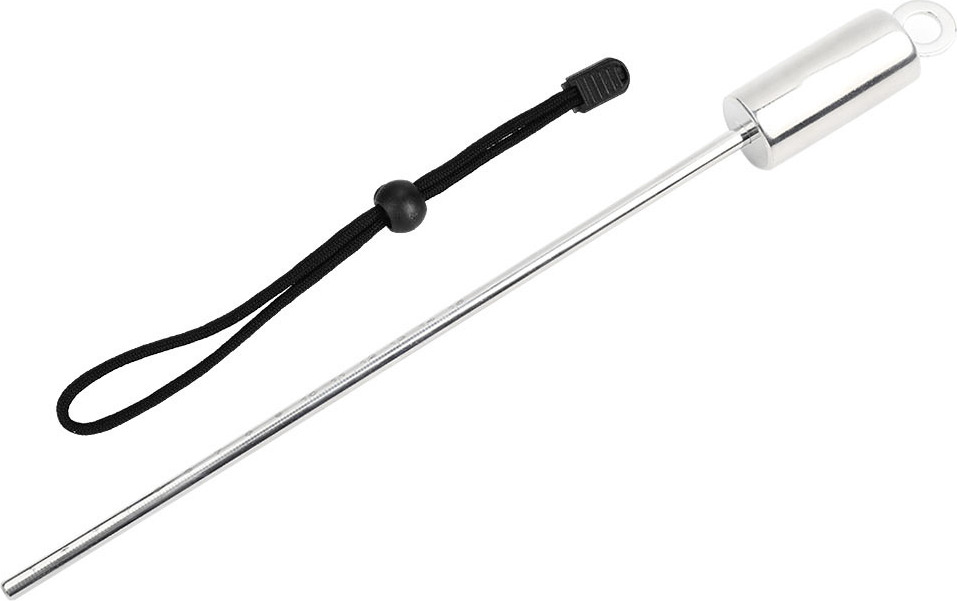 Gistuch Tauchpunktstange farbenfrohe Edelstahl -Geräuschhersteller mit Lanyard (schwarz)