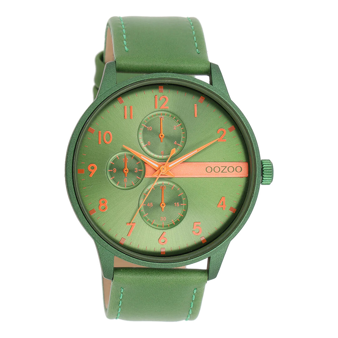 Oozoo Orologio da Polso da Donna Timepieces Analogico Pelle Verde