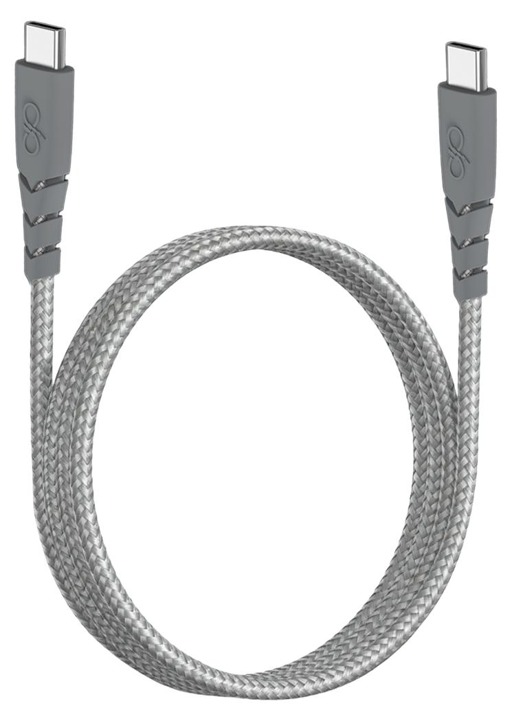 Force Power, Ultraverstärktes USB-C/USB-C Kabel, 1,2 m, 3 A, Grau, Grau FPCBLCC1M2MRG