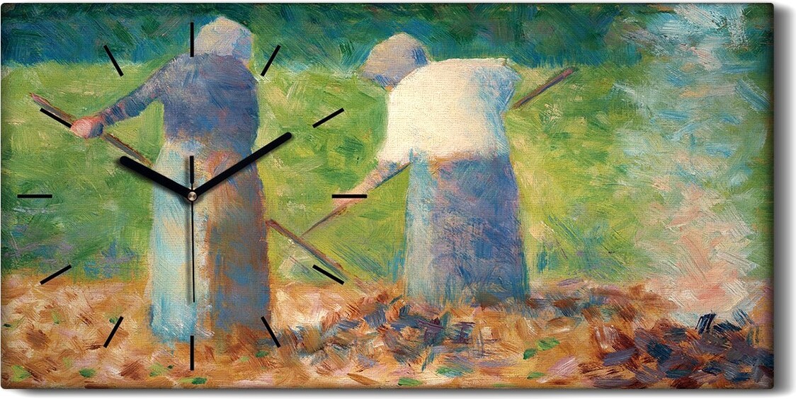 coloray Wanduhr Bürouhr Leinwand Bild Geräuschlos 60x30 Heumacher in Montfermeil - schwarze Hände 60x30-2034827-c