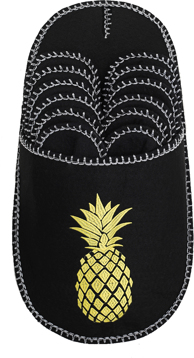ONVAYA® ABS Gästepantoffel | Ananas | 6er Set | Antirutsch Sohle | Hausschuhe | Filzpantoffel | Gr. 36-45 | verschiedene Farben | Gästehausschuhe