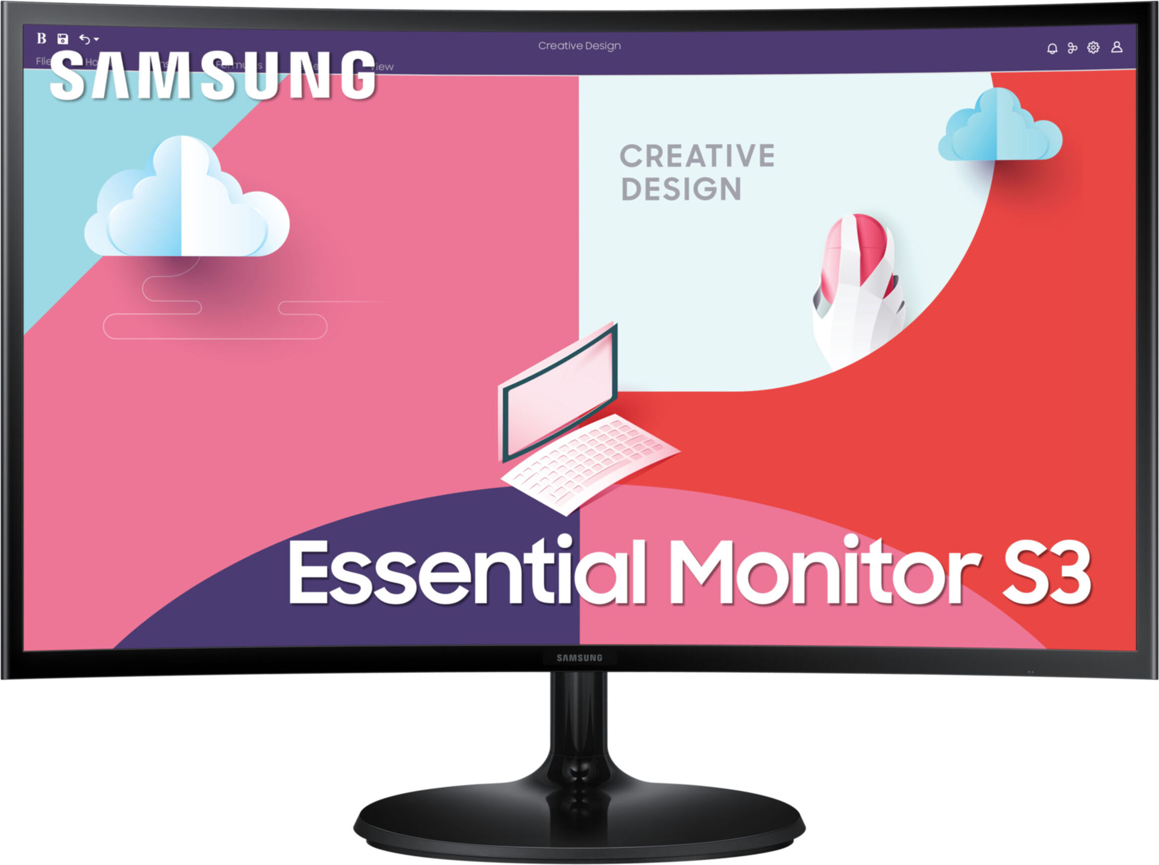 Monitor, Samsung S24C360 24" zakrivená VA-LED, 1800R, 60 Hz, 4 ms GTG, 1920 x 1080, 250 cd/m2, kontrast 3000:1, režim ochrany očí, bez blikania, Freesync, Mega DCR, D-Sub , HDMI, konektor pre slúchadlá , 178°/178°, čierny