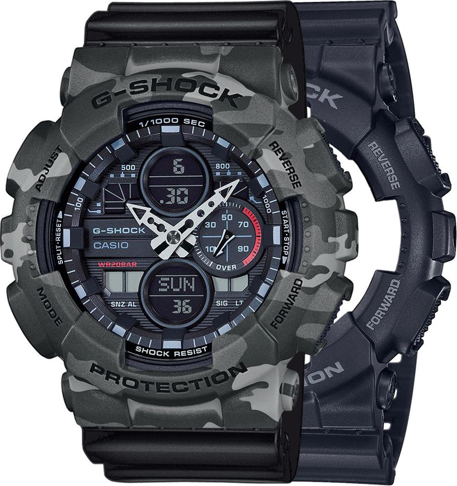 Zegarek Casio G-Shock SET GA-140-1A1ER + BEZEL 10507071 + PASEK 10347688 20BAR