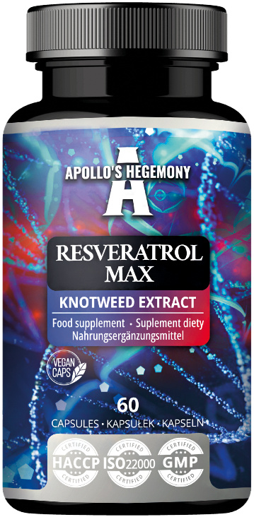 Apollo's Hegemony Resveratrol Max 500 mg - 60 Vegane Kapseln - Natrliches Antioxidans APO-00294