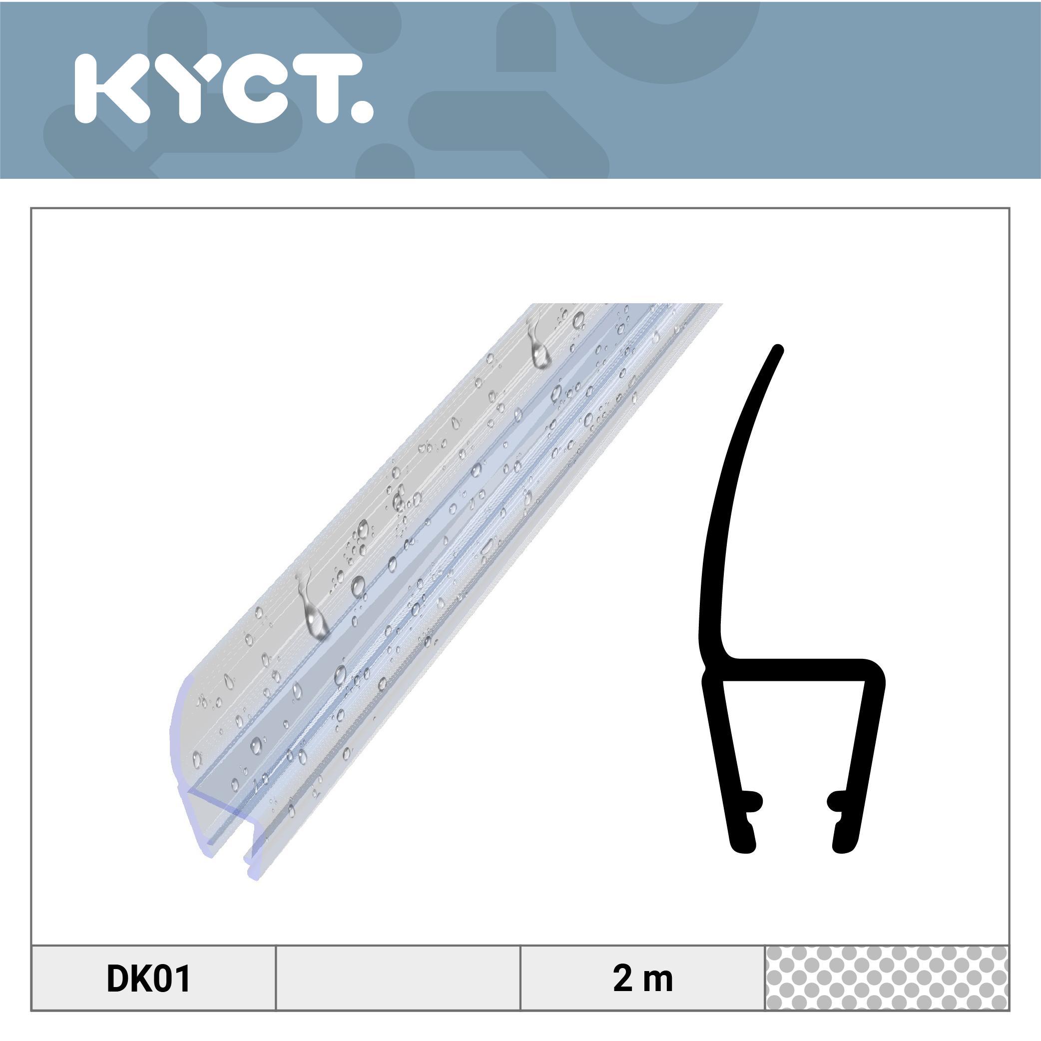 KYCT Duschdichtung 4-5 mm Glas 10x 2 m – PVC Ersatzdichtung Duschtürdichtung Duschkabinendichtung DK01