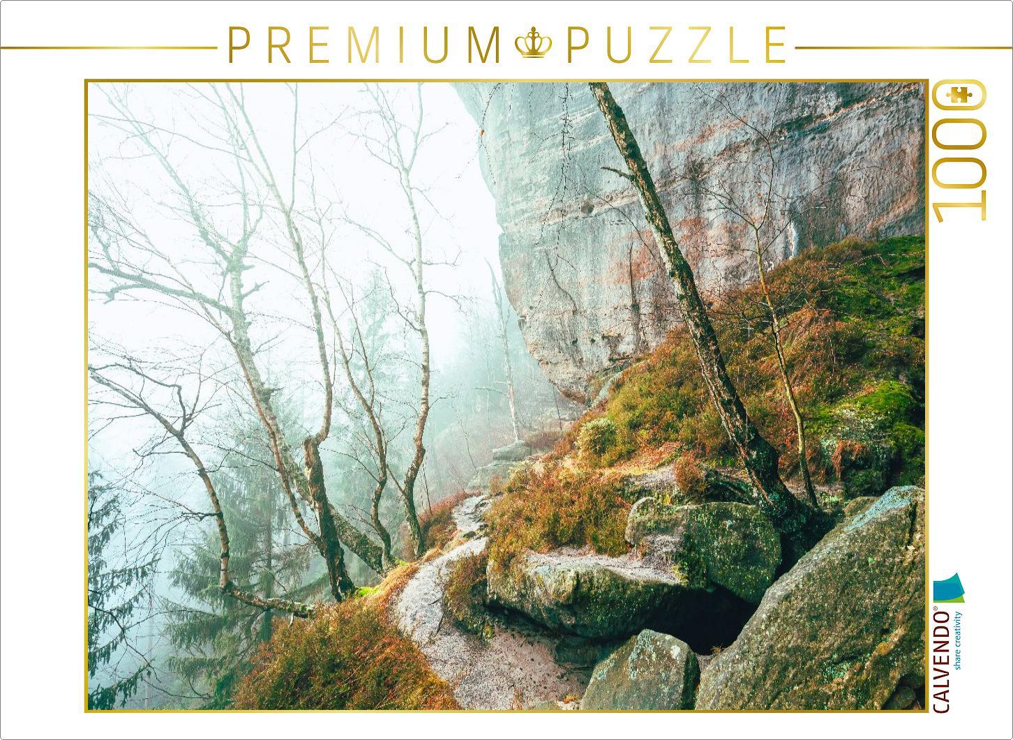 CALVENDO Puzzle Unterer Terrassenweg, Sächsische Schweiz | 1000 Teile Lege-Größe 64x48cm Foto-Puzzle für glückliche Stunden