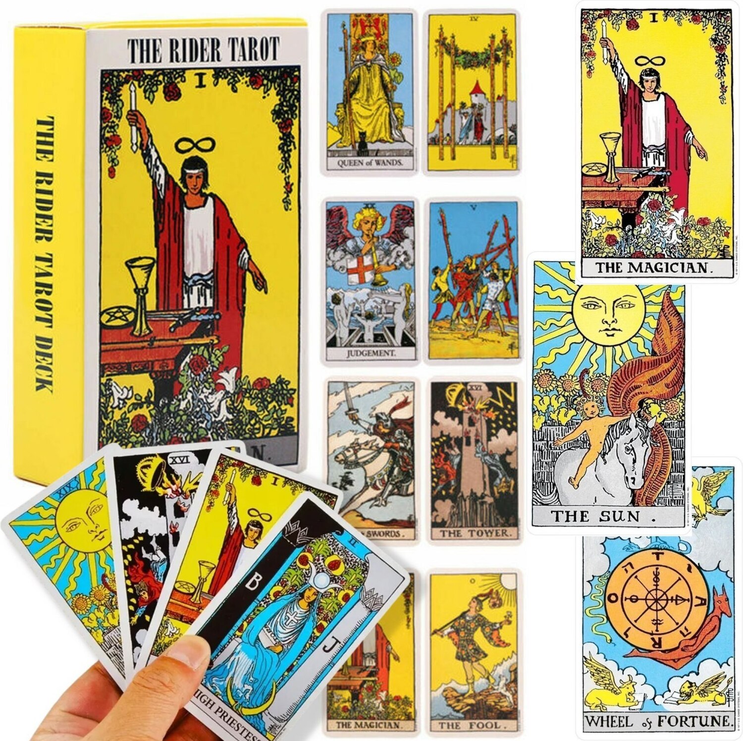 PrzydaSie Tarotkarten Satz Von 78 Klassischen Karten Der Reiter Tarot Weissagung
