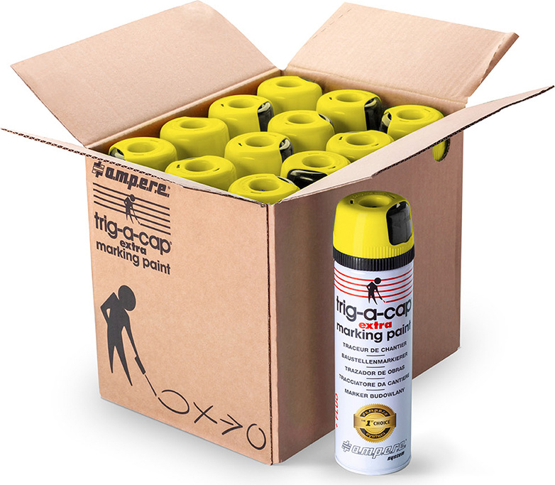 12St. Baustellenmarkierer Ampere Trig-A-Cap Extra Marking Paint (Gelb)