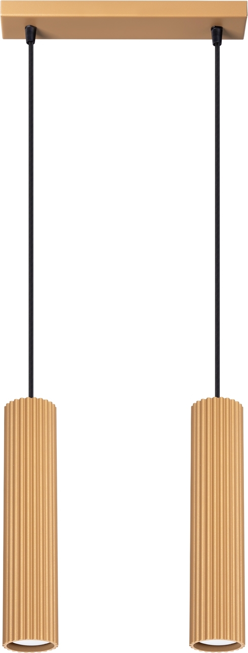 Pendelleuchte KARBON 2 golden 2xGU10 10W Aluminium 90x6.5x30cm Sollux Lighting