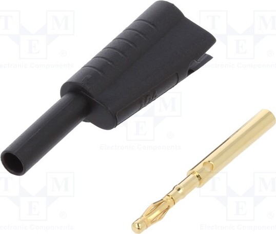 TNE 1x Stecker 10A schwarz 30VAC 60VDC 2mm Bananen Anschlüsse: Löten FCR7366B Bananen _1GH_FCR7366B