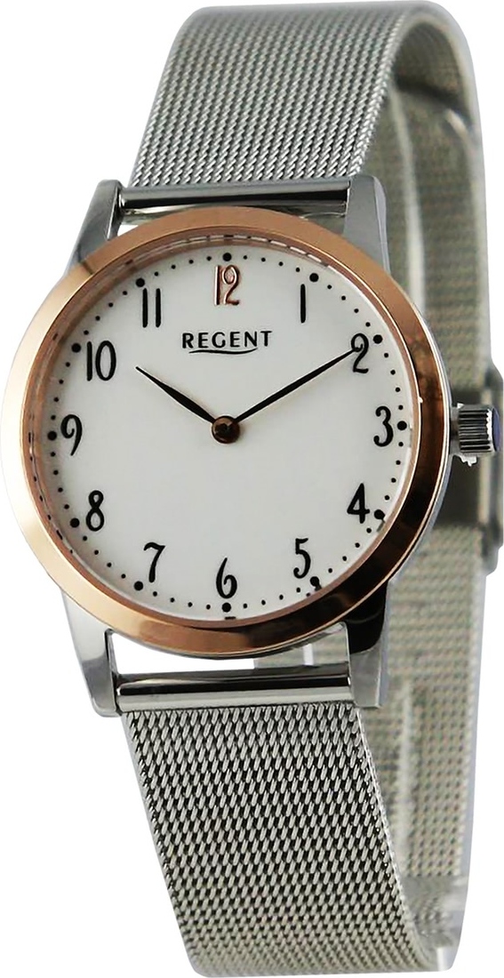 Dámske náramkové hodinky Regent s kovovým remienkom strieborné D2UR2253174