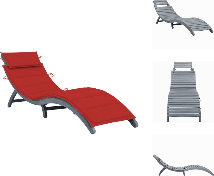 vidaXL Lehátko s vankúšom sivé z masívneho dreva akácie - Lehátka