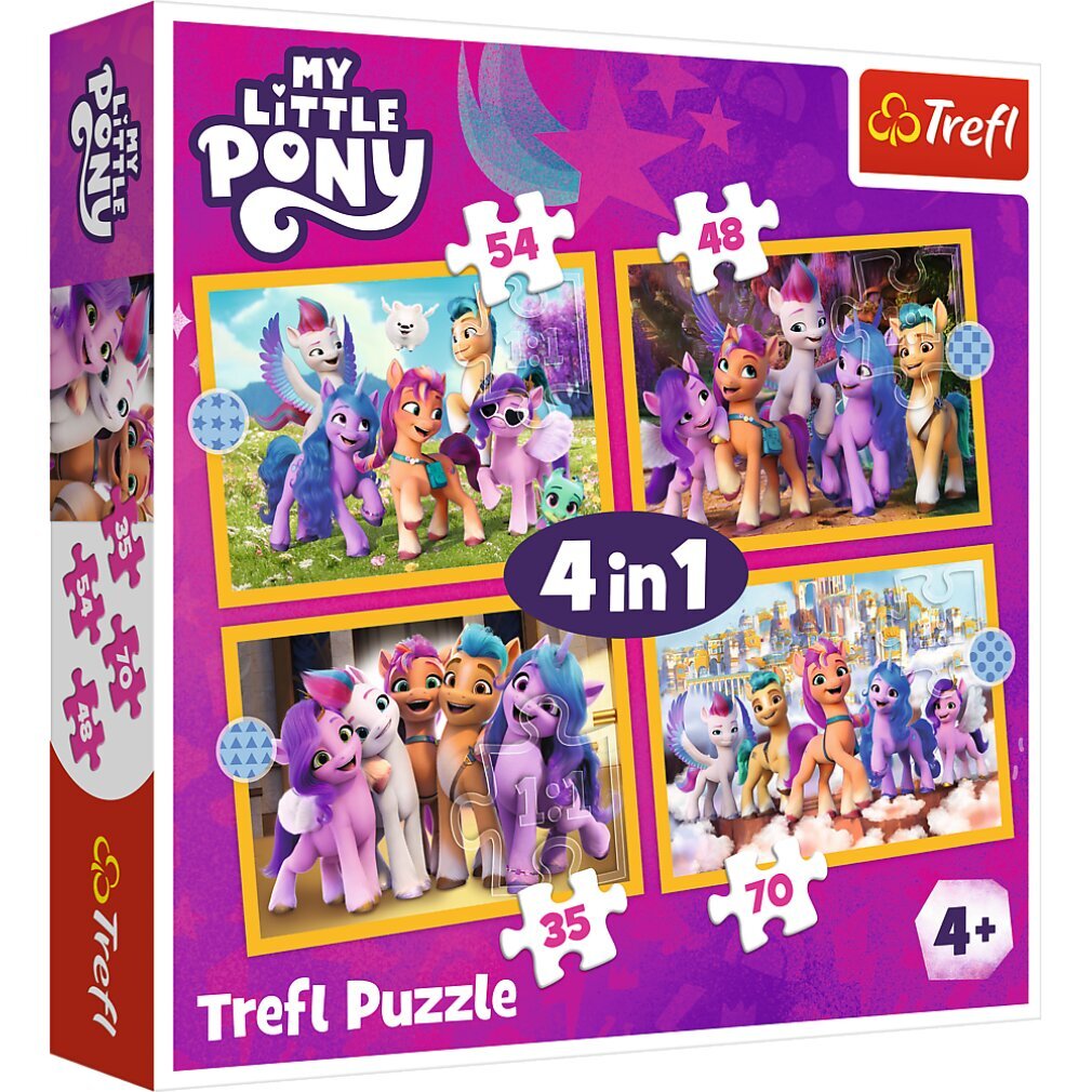 TREFL Puzzle My Little Pony: Treffen Sie die Ponys 4in1 ( 35,48,54,70 Teile) 34624