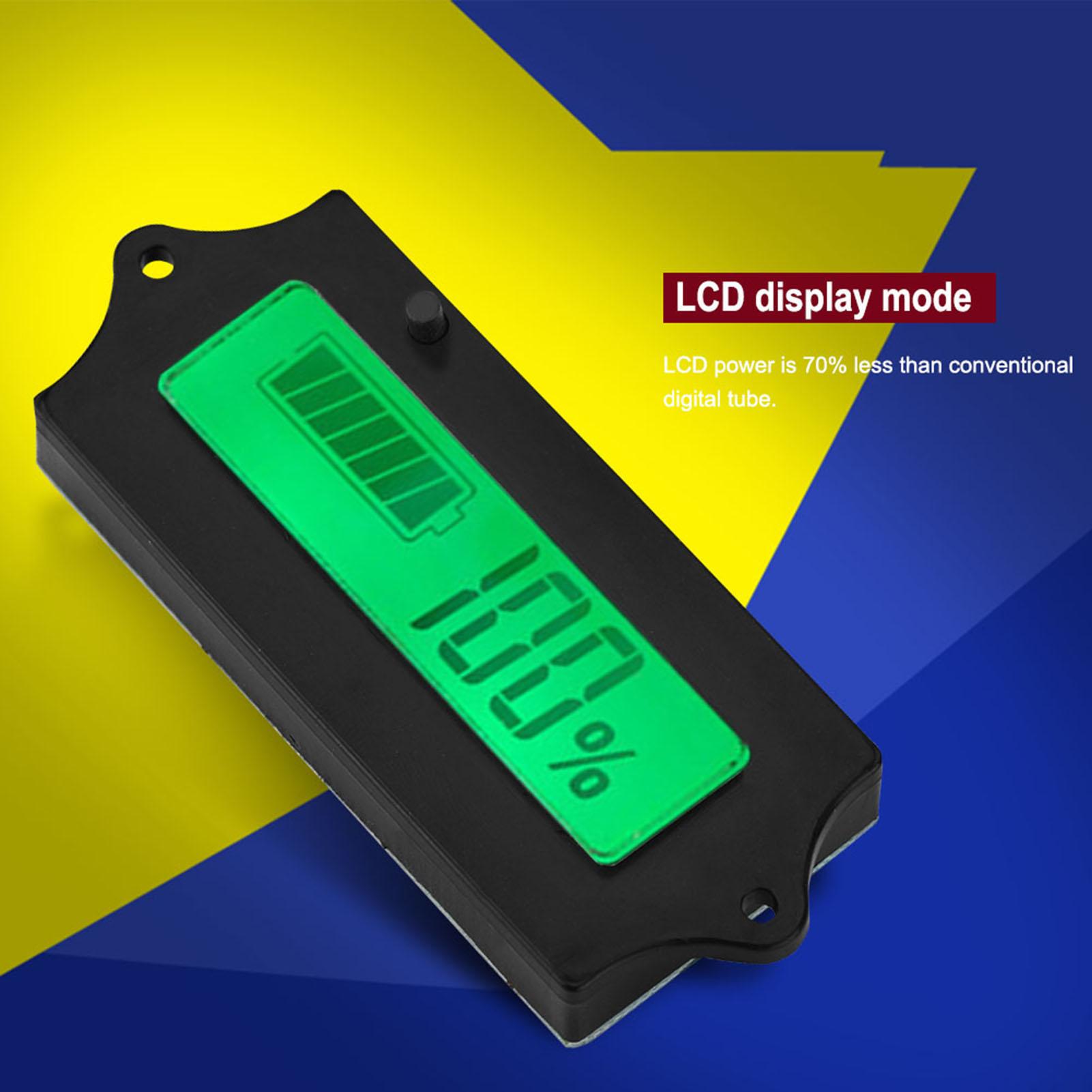 Cocosity LCD-Batteriekapazitätsanzeige 6-63V PCB/HTN Batteriekapazitätsanzeige Grün (GY-6A)