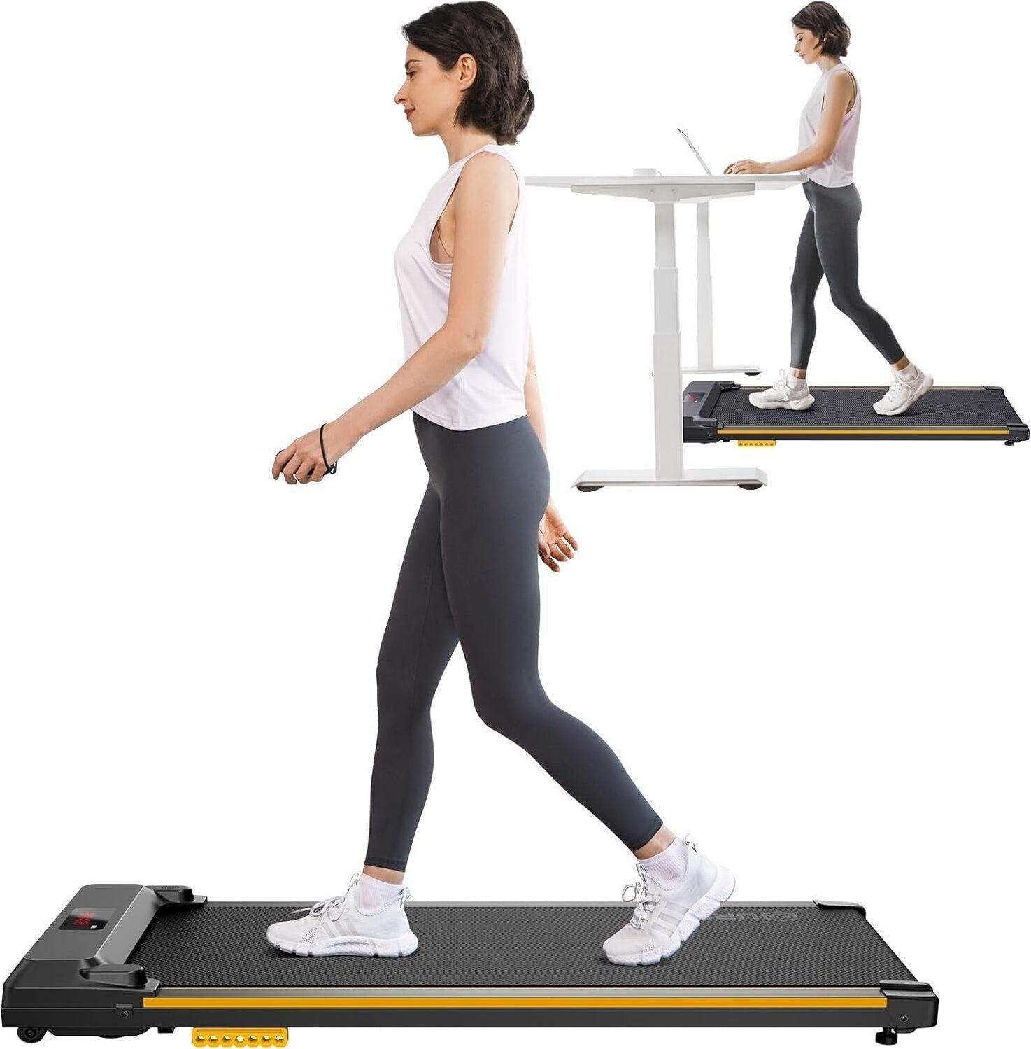 JUNG Laufband UREVO Elektrisches Laufband, leise,bis 100kg Laufband für Zuhause (Lauf Band Elektrisch, Walking Pad, Treadmill für Zuhause, Sportgerät