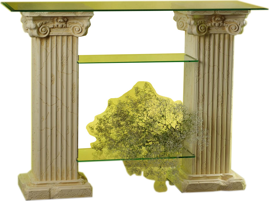 Antikes Wohndesign TV Rack Regal Fernshschrank Verkaufstresen Kassentisch Säulenregal Glasregal AWD-RG-015